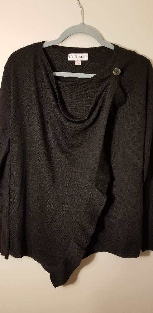 Knox Rose Ruffle trimmed wrap cardigan